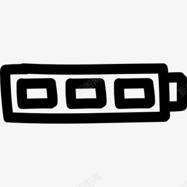 电池维护全电池符号手绘轮廓图标图标
