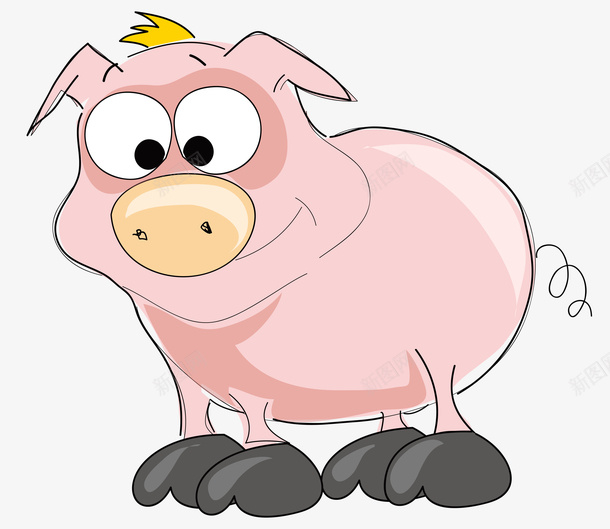 卡通猪矢量图eps免抠素材_88icon https://88icon.com 动物 卡通素材 猪 矢量素材 粉色 矢量图