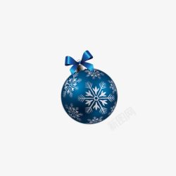 圣诞节日圆形蓝色球球素材