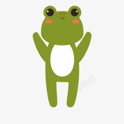 绿色小青蛙动物手绘矢量图素材
