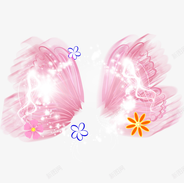 粉色梦幻蝴蝶花朵装饰图案png免抠素材_88icon https://88icon.com 免抠PNG 梦幻 粉色 花朵 蝴蝶 装饰图案