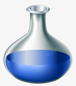 装蓝色液体瓶子素材