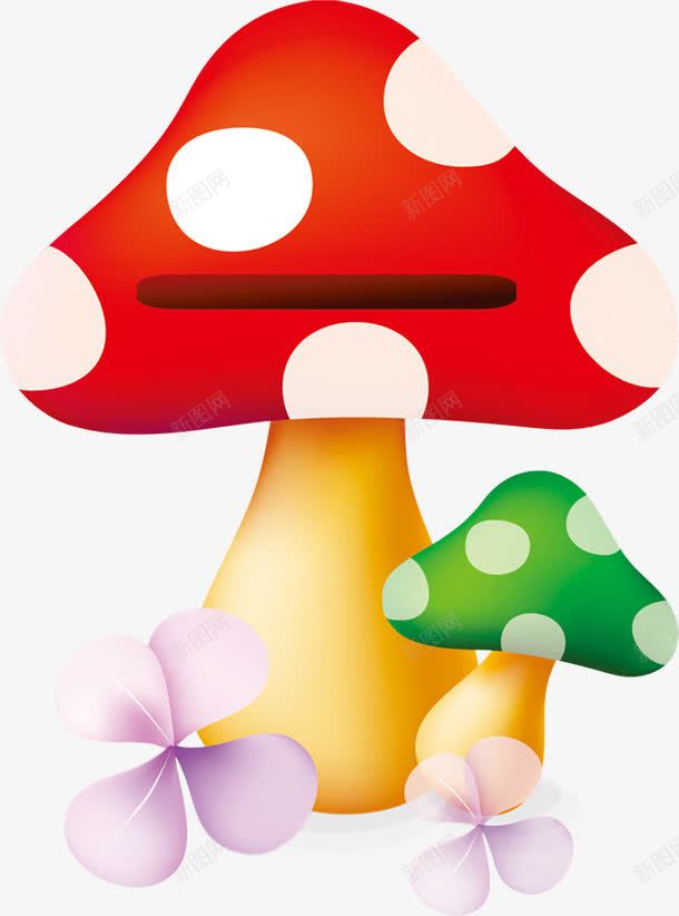 卡通红蘑菇和绿蘑菇png免抠素材_88icon https://88icon.com 卡通 红菇 红蘑菇 绿蘑菇