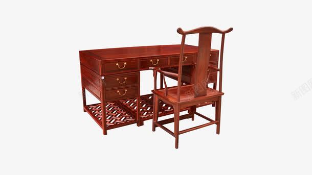 书桌png免抠素材_88icon https://88icon.com 古典 实木 家具