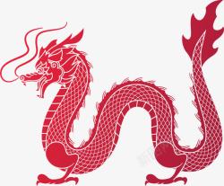神龙花纹红色的中国风神龙矢量图高清图片