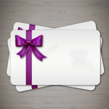 紫色蝴蝶结装饰礼品卡背景矢量图背景