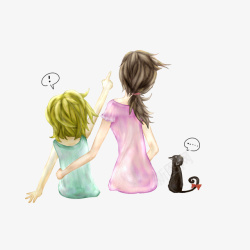 卡通人物中的插画背景素材