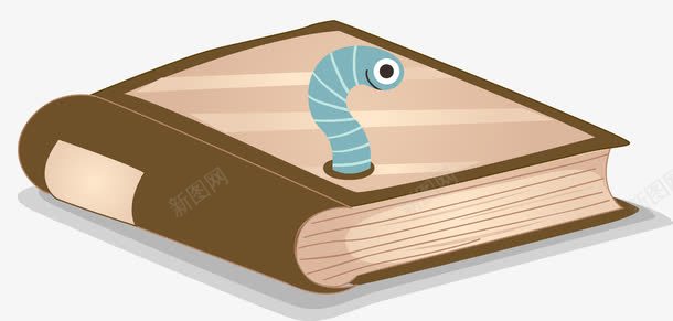 手绘虫子蛀的书本图标图标