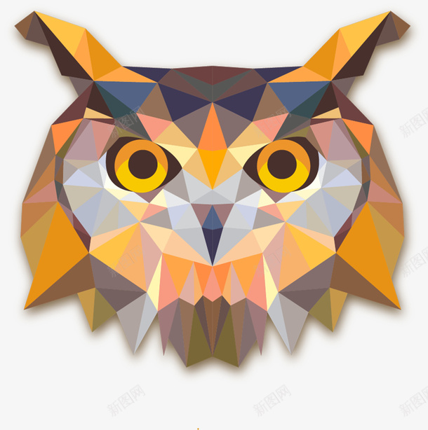 手绘猫头鹰矢量图ai免抠素材_88icon https://88icon.com 几何动物 几何图形猫头鹰 动物 猫头鹰 矢量图