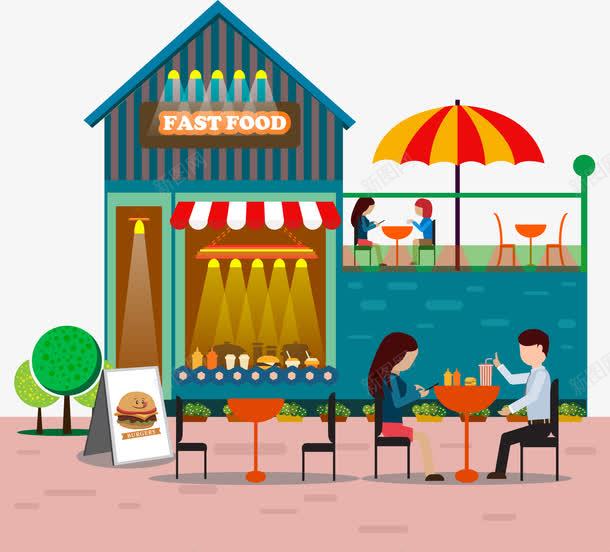 卡通美食商店png免抠素材_88icon https://88icon.com 商店 客户 美食 遮阳伞