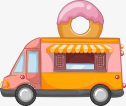儿童餐饮背景素材卡通汽车面包屋甜甜圈高清图片