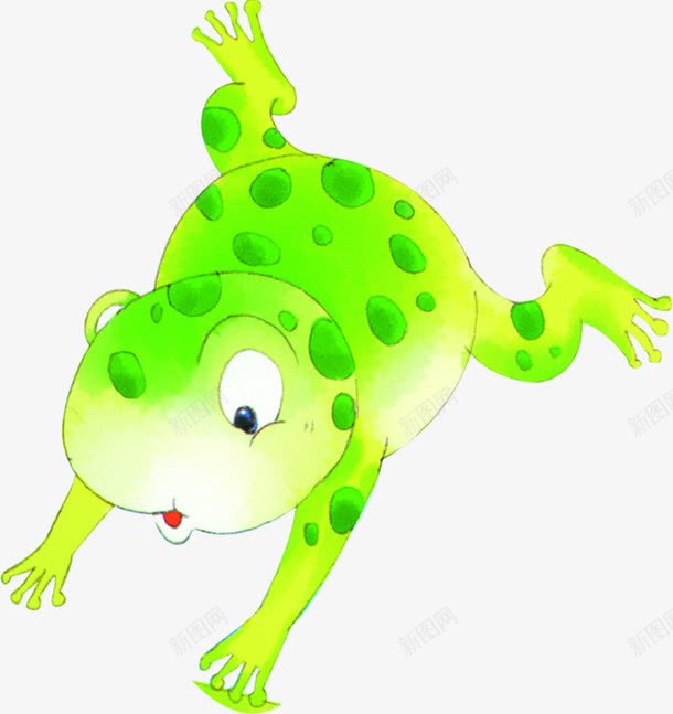 创意手绘卡通绿色的小青蛙png免抠素材_88icon https://88icon.com 创意 卡通 绿色 青蛙
