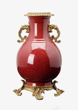 红色瓷瓶素材
