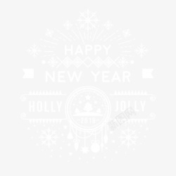 白色字体新年快乐素材