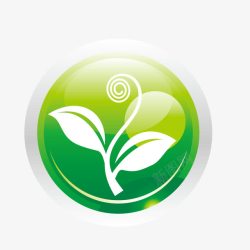 绿色环保植物标签素材