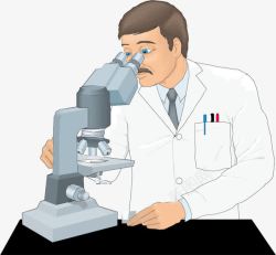 看显微镜的医生矢量图素材