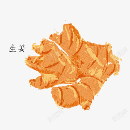 老姜手绘图png免抠素材_88icon https://88icon.com 大姜 彩绘 棕色 生姜 调味品 调料