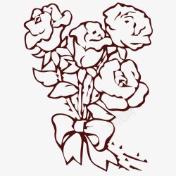 卡通玫瑰花装饰矢量图素材