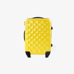 黄色菱格行李箱素材