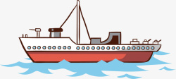 海上运输的轮船矢量图素材