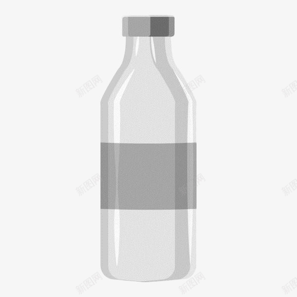 手绘扁平化灰色水瓶png免抠素材_88icon https://88icon.com 容器 扁平化 手绘 水瓶 灰色 玻璃瓶 盛水 蓄水 装水容器