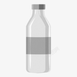 手绘扁平化灰色水瓶素材