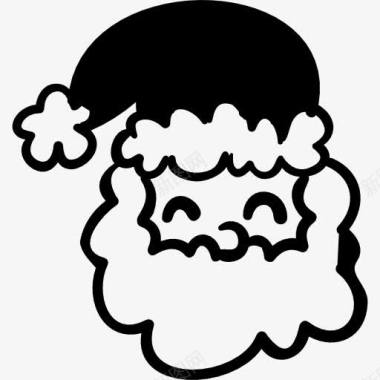 微笑的戴帽子的圣诞老人图标图标