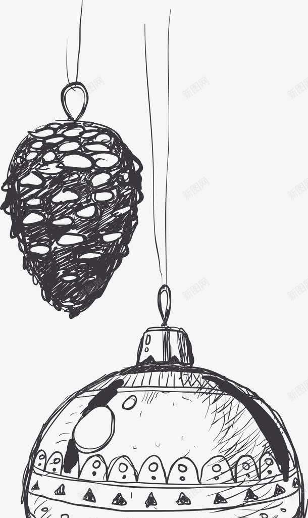 装饰灯手绘png免抠素材_88icon https://88icon.com 圣诞树 圣诞节 手绘