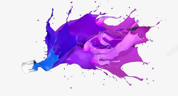 泼洒的紫色蓝色液体海报背景png免抠素材_88icon https://88icon.com 泼洒 海报 液体 紫色 背景 蓝色