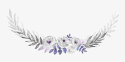 手绘精美紫色水彩花朵素材