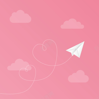 粉色天空中的纸飞机矢量背景背景