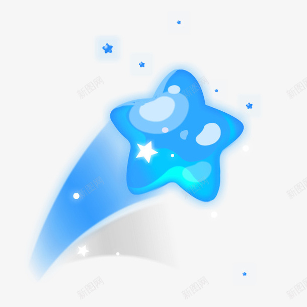 蓝色卡通星星装饰图案png免抠素材_88icon https://88icon.com 免抠PNG 卡通 星星 蓝色 装饰图案