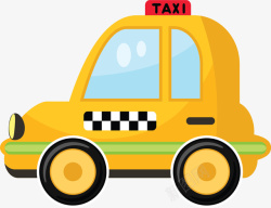 卡通黄色出租车装饰插画素材