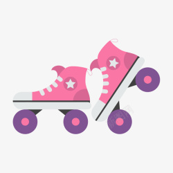 女式轮滑鞋粉白色的女式轮滑鞋矢量图高清图片