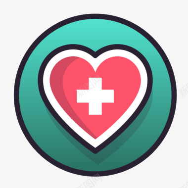 爱心矢量图免费下载手机APP医疗软件爱心救护图标矢量图图标