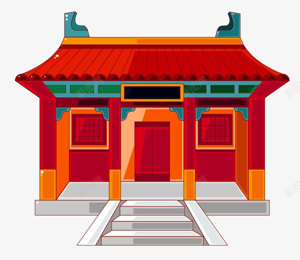 红色中国风小屋装饰图案png免抠素材_88icon https://88icon.com 中国风 免抠PNG 小屋 红色 装饰图案