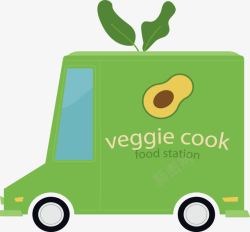 绿色蔬菜快餐车素材