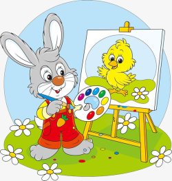 小兔子画师素材