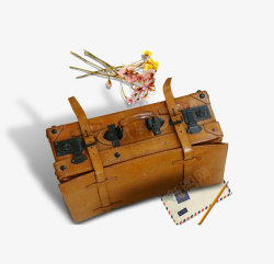 复古行李箱装饰图案素材