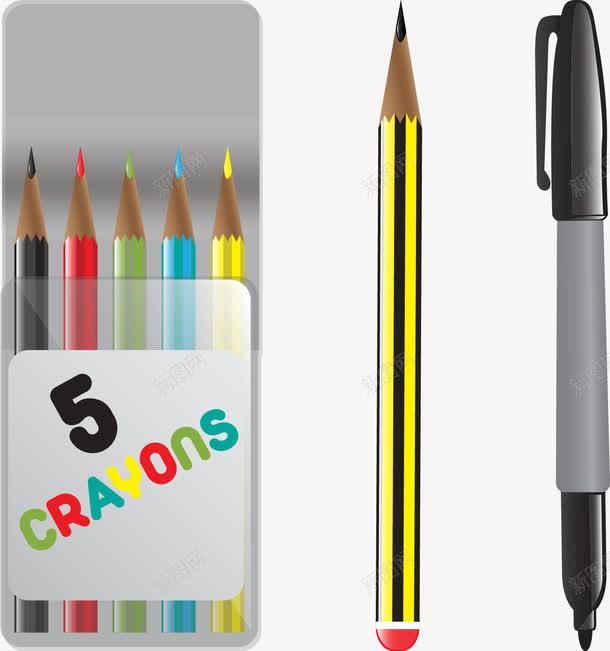 彩色铅笔马克笔png免抠素材_88icon https://88icon.com 彩色铅笔 铅笔 马克
