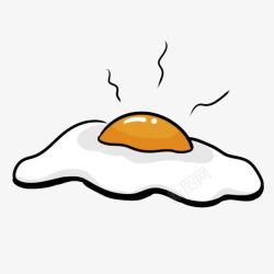 白色卡通煎鸡蛋装饰图案素材