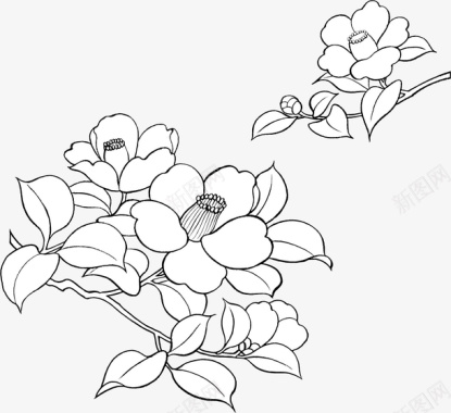 手绘线条黑色花朵图标图标