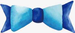 蓝色水彩蝴蝶结矢量图素材