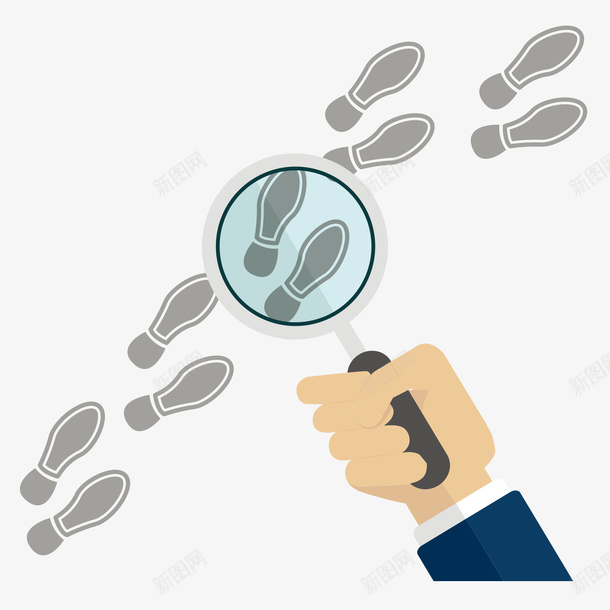 揭秘如何提取嫌犯脚印矢量图eps免抠素材_88icon https://88icon.com 探寻脚印 揭秘 揭秘真相 放大镜 放大镜下的脚印 脚印 矢量图