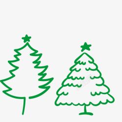 两颗简单的圣诞树素材