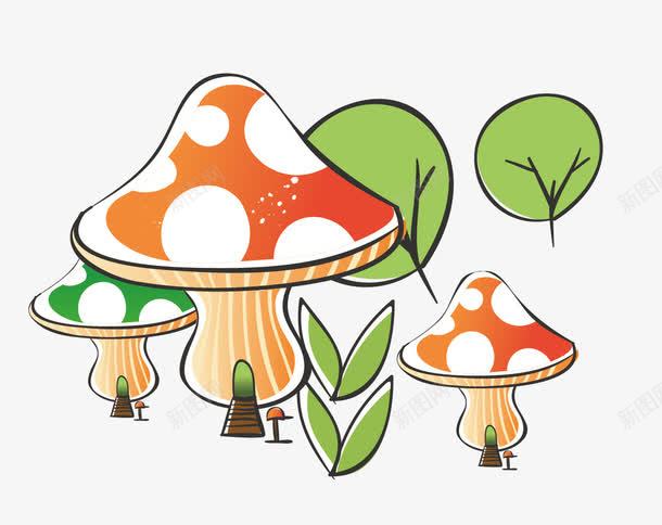 卡通蘑菇发芽的绿色植物png免抠素材_88icon https://88icon.com 卡通 发芽的绿色植物 矢量卡通树 蘑菇