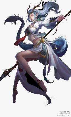 守护古风龙女素材