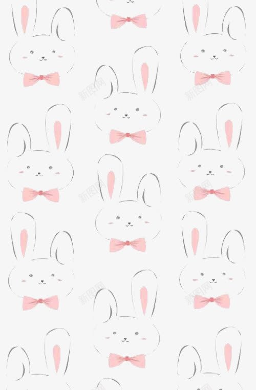 粉色可爱小兔壁纸psd免抠素材_88icon https://88icon.com ppt元素 壁纸元素 小兔 粉色