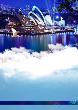 澳大利亚世界旅游度假宣传海报背景背景
