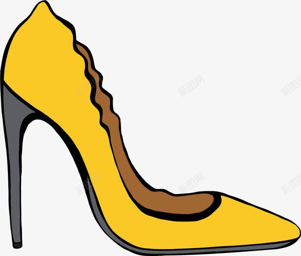 手绘黄色高跟鞋png免抠素材_88icon https://88icon.com 女鞋 手绘 黄色高跟鞋